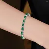 Charm-Armbänder Damen, trendiges Armband, ovaler Zirkonia, nicht leicht zu brechen, Handgelenkdekoration, künstlicher Edelstein, für Geschenke, Pulsera De Moda