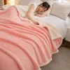 Blankets Simple 7D Rose Fleece Warm Blanket For Autumn Winter Thicken Imitation Lamb's Wool Beds Warmth Weighted