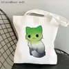 Femmes Shopper sac lesbienne fierté chat imprimé Kawaii sac Harajuku boutique toile Shopper sac fille sac à main fourre-tout épaule dame d8T6 #