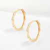 Hoop örhängen bambu design inlagd zirkon för kvinnor elegant stil 18k guldpläterad modesmycken party bankett gåva