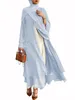 Ethnic Clothing Chiffon Open Abaya Kimono Dubai Muslim Hijab Dress Solid Abayas For Women Turkey Dresses Ramadan Eid Islam Kaftan Robe