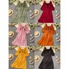 Casual klänningar 2024 chic elegant fyrkantig krage maxi klänning kvinnor solid chiffon puff hylsa koreansk mode vintage ruffle vestidos