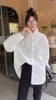 Women's Blouses Luxury Sequined White Cotton Shirts And For Youthful Clothing Sales Loose Casual Elegant Top Woman 2024