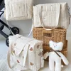 Cute Bear Mummy Shoulder Bag Embroidery Quilted Stroller Diaper Storage Large Handbags Maternity Bag for Baby Diapers Mommy Bag