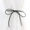 Pasy żeński pasek okrągły skórzany lina cienki pasek sukienka spódnica płaszcz kokardowy vintage węzeł długi talia dekoracyjna