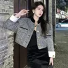 Kurtki damskie 2024 French Senior Short for Women Retro Fashion Hase Streetwear Ubrania z pojedynczym rękawem kurtki z długim rękawem