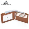 rfid Anti-theft Mey Clips Super Fiber Leather Men's Wallet Credit Card Slot C Holder Thin Mey Wallets Billfold Trendy S46K#