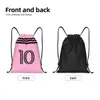 Mied Foodball Rugzak Trekkoord Basketbaltassen Sporttas Waterbestendig Miami Voetbal Mis String Sackpack voor Fietsen a8Ol#