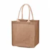 borsa di lino Sacchi di cotone dipinti a mano Sacchi imitati portatili di iuta Borse di lino Borse da negozio Borse laminate u3dD #