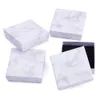 1824pcs Tan Black White Cardboard Jewelry Box Marble Ring Necklace Bracelet DIY Gift Storage Packing Supplies 240327