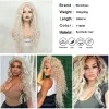 Pruiken Lang Krullend Haar Pruiken Blond As Platina Natuurlijk Golvend Pruik Pluizige Synthetische Paars Roze Gember Ombre Cosplaypruiken voor Vrouwen