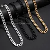 Chains Simple Cuban Chain Necklace For Men Gold Color/Black Metal Aluminium On The Neck Choker Jewelry Party Boy DIY Gift