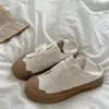 Casual Shoes Low For Women Woman Footwear Flat Kawaii Cute Whit Canvas In Y2k Fashion Cotton 2024 With Designer
