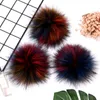 1st kreativitet Nyckelkedja Pom Natural Fox Fur Ball Multi Color Luxury Hairball Diy Handicraft Craft Cloth Kid Toy 12/15cm Acces