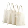 Sac à main à bandoulière en toile de grande capacité pliable écologique Sacs fourre-tout en coton réutilisables Sac à bandoulière DIY Sac d'épicerie Beige Blanc 78JB #