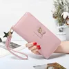 fi Butterfly Women Wallet Wrist Handle Phe Case Lg Secti Mey Pocket Pouch Handbag Women's Purse Card Holders 2023 S9hl#