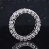 Потрясающее обручальное кольцо из цельного белого золота 14 карат, овальное кольцо с муассанитом для женщин