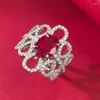 Anéis de cluster oco rubi diamante para mulheres homens reais 925 prata esterlina noivado anel de banda de casamento promessa jóias presente