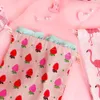 flamingo Strawberry Cott Storage Package Bag Drawstring Bag Small Coin Purse Travel Women Small Cloth Bag Christmas Gift Pouch K5FF#
