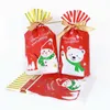 Present Wrap 10st Santa Bag Candy Snowflake Crisp Drawstring God juldekorationer för hemåret 2024 Noel Presents
