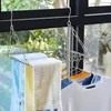 Hängare 50jc balkong fällbar sko torkställ klädsel luftare rostfritt stål tvätt underkläder handduk förvaring