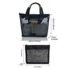 Storage Bags Large Capacity Cosmetic Bag Transparent Nylon Mesh Makeup Case Portable Travel Toiletry Organizer Home Sundry Pack Items