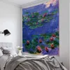 Tapisseries Monet Peinture à l'huile Tapisserie Tenture murale Bohème Art abstrait Hippie Esthétique minimaliste Chambre Salon Décoration de la maison