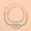 Bracelets de cheville chaîne en strass pour femmes, Bracelet de cheville brillant de luxe sur la jambe, bijoux de fête de mariage, accessoires de pied à la mode P4W9