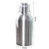 Bouteille en acier inoxydable de qualité supérieure 2L Homebrew Beer Growler Secure Swing Top Bouteille de bière de grande capacité pour Growler extérieur cerveja 240322