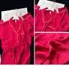 Dames Nachtkleding 2024 Lente Slaap Set Lange Mouw Huiskleding Dames Satijnen Pyjama Pak Liefhebbers Nachtkleding Luxe Dier Jaar Rood