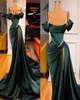 Elegant mörkgrön sjöjungfru aftonklänningar Fantastiska off -heshoulder sjöjungfru prom klänning rufsar med hög delad lång vestidos de f6814306