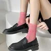 Chaussettes d'été en dentelle pour femmes, fines, respirantes, amples, JK Lolita, filles Kawaii, en coton absorbant la sueur, mignonnes à volants, douces