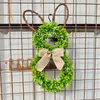 Decorative Flowers Easter Door Hangings Flower Wreath With Illuminating Ears S Spring Decoration Bunnys L21C