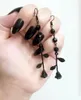 Kolczyki Dangle Fashion Black Rosary Rose Unglazed Club Rock Hip Hop Punk Gothic Biżuter