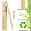 Tandborstar 100% Natural 5/10pc Bambu Tandborstar Set Oral Health Teething Biologiskt nedbrytbar borste med nylonborst Ergonomiskt handtag