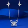 Chains S925 Silver Butterfly Necklace Hollow Three Flower Collar Chain Instagram Wholesale