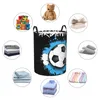 Laundry Bags Foldable Basket For Dirty Clothes Argentina Flag Soccer Ball Against Pattern Storage Hamper Kids Baby Home Organizer