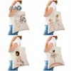 Carto Balet dziewczyna drukowana torba na ramię Kobiet słodkie supermarket Shop Shop Torby Ladies Eco Casual Tote Bag Canvas torebki M5NS#