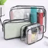 Sac cosmétique transparent PVC Femmes Zipper Clear Sacs de maquillage Beauty Case Voyage Make Up Organisateur de stockage de bain de toilette W Sac o3Bu #