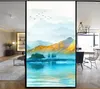 Pegatinas para ventanas, película decorativa para ventanas, pintura de paisaje de privacidad, vidrieras, sin pegamento, tinte esmerilado estático