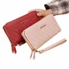 Portafoglio da donna in pelle PU Porta carte di grande capacità Hasp Portamonete con cerniera Multi Card Organizer Cell Phe Borsa da polso 23fs #