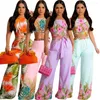 Women's Two Piece Pants 2024 Idyllic French Minality Jacquard Sexy Fashion Digital Printing Overall Dress Set Two-Piece