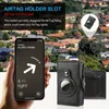 Airtag Toka Cüzdan Metal Alüminyum Kutu Kılıf RFID Anti-hırsızlık kaydırma Kredi Kartı Sahibi Orijinal Deri Kısa Zipper Para Çanta U1G0##