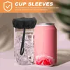 Gobelets jetables pailles, 2 pièces, couvercle universel à bord en verre, sangle sur les couvercles de boissons en tissu pour la Protection contre l'alcool