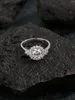 Кольца кластера 2024, модное кольцо из стерлингового серебра 925 пробы с круглым цирконом и европейскими и американскими бриллиантами, полный бриллиант с четырьмя когтями