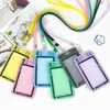 Transparante acryl -fotokardhouder kaartkast candy color id buskaart houder foto's protector mouw badge houder statierij 35 procent#