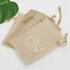 Gift Wrap 50piece/lot Linen Drawstring Bag Packaging Crafts Storage Wedding Party Candy Tote