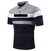 Herrpolos mode lapptäcke polo skjorta avslappnad kortärmad flerfärgad lapel t-shirt