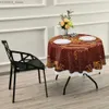 Table Cloth Dragon Round Tablecloths 60 Japanese Asian Circular Table Cover Mat Lace Washable Polyester for Dinner Party Holiday Home Decor Y240401