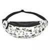 Sacs de taille décontractés Jack Russell Terrier pattes motif Fanny Pack femmes hommes chien dessin animé sac à bandoulière pour randonnée téléphone pochette d'argent